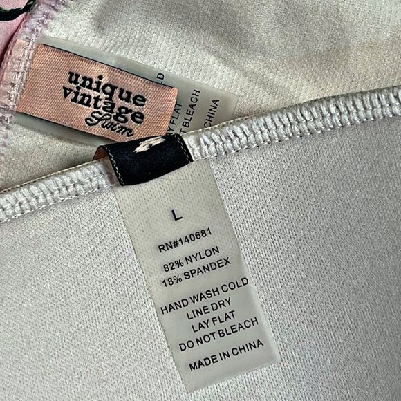 Unique Vintage Two Piece Floral Swimwear Matching Set Halter Top Hi-Rise Bottom - Picture 12 of 12